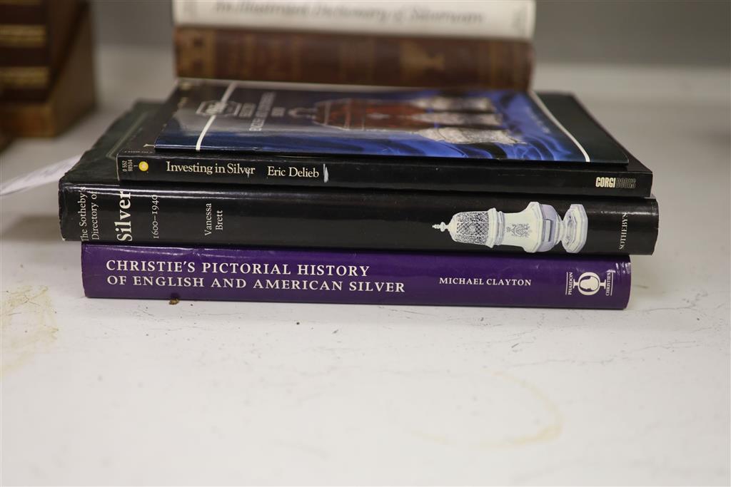 A collection of books on the subject of English and America silver and goldsmiths to include: